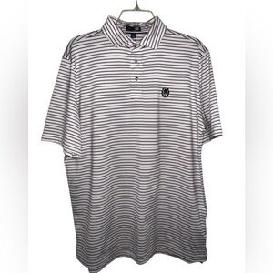 Stitch Golf Polo Mens M/L  Red White Blue Striped Short Sleeve Shirt